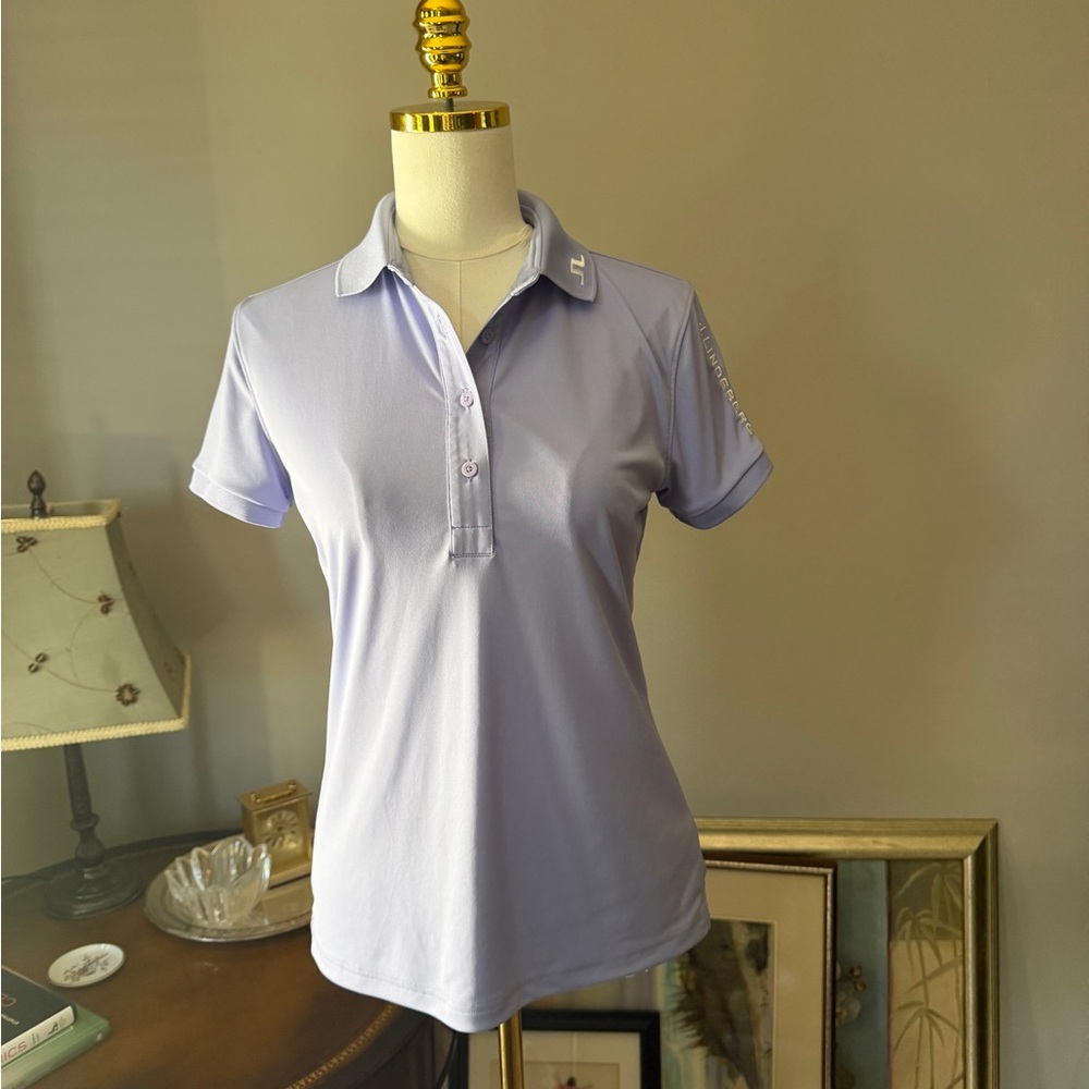 J.Lindeberg Tour Tech Golf Polo Lavender Performance Moisture Wicking Sz Small